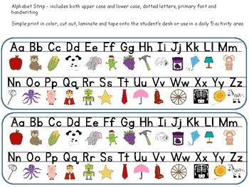 Free Printable Alphabet Strip For Desk