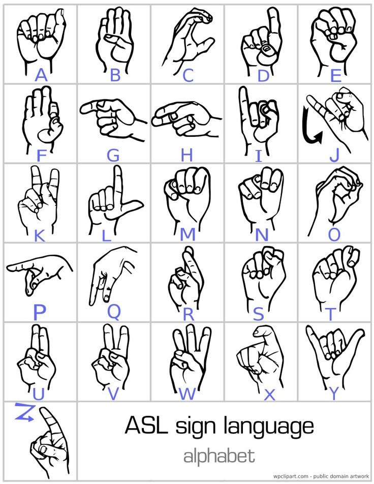 Free Printable American Sign Language Alphabet Thomas J Brock