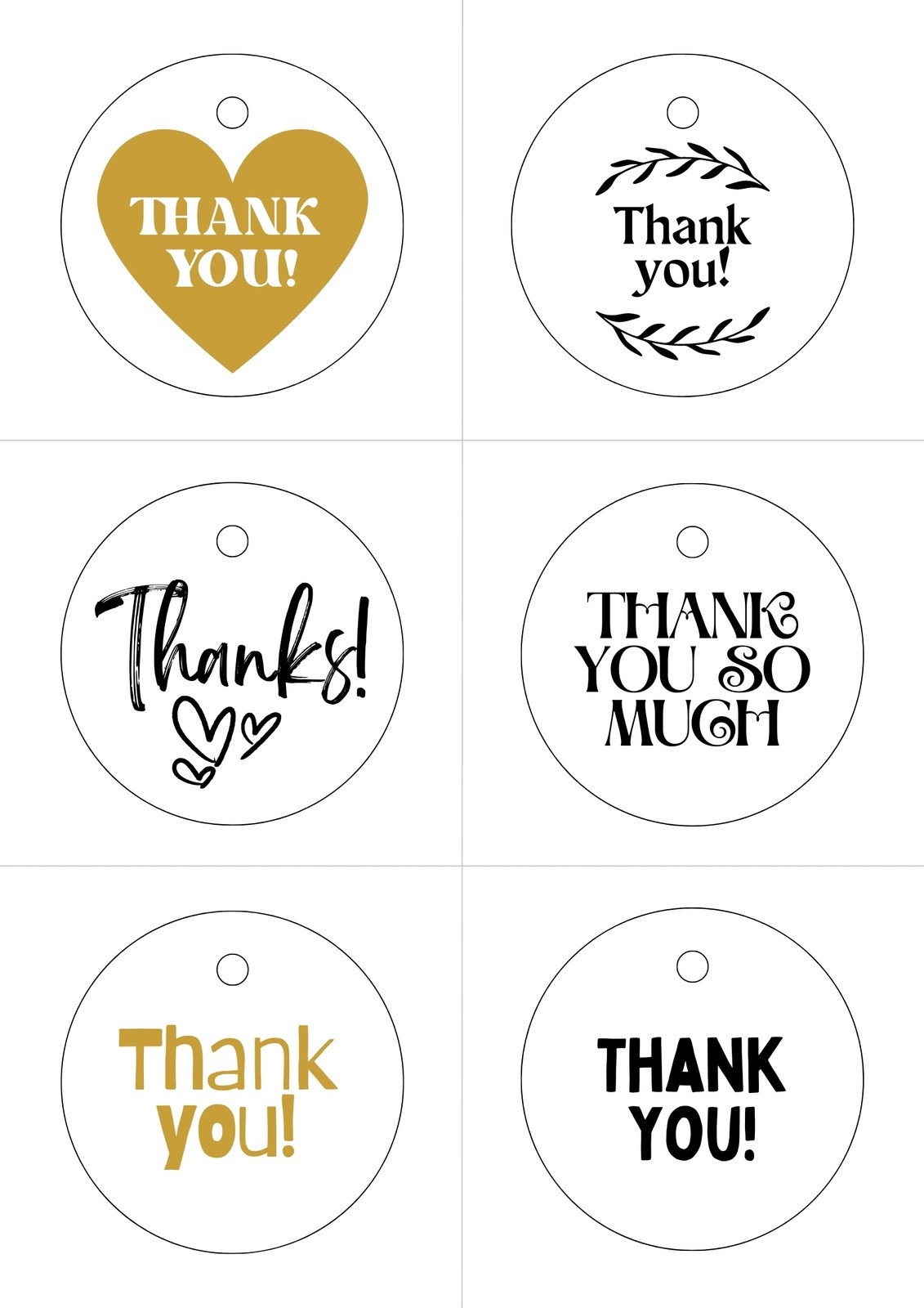 Thank You Gift Tags Free Printable