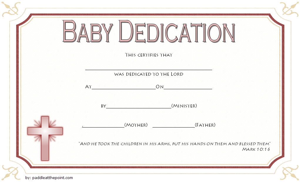 Free Printable Baby Dedication Certificate Printable Templates By Nora