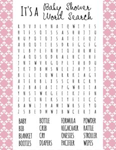Free Printable Baby Shower Games For Girls