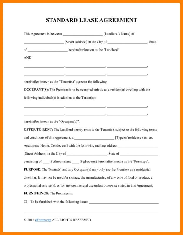 Free Printable Basic Rental Agreement Template