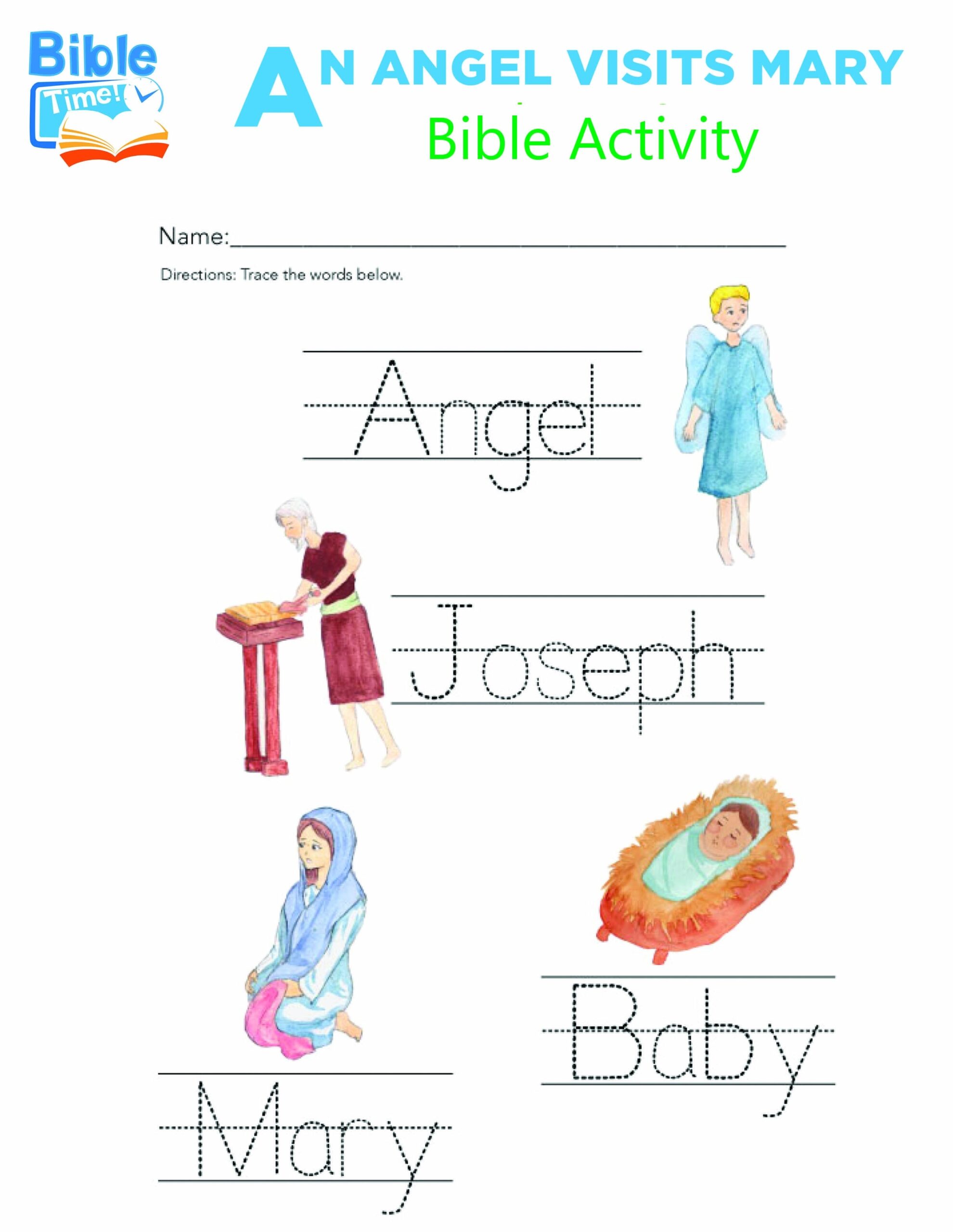 Free Printable Bible Activity Sheets
