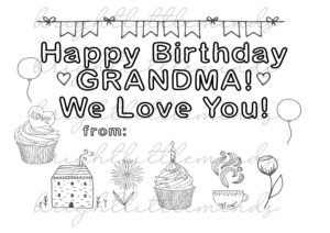 Free Printable Birthday Cards For Grandma To Color