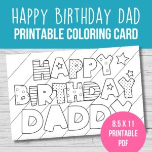 Free Printable Birthday Cards To Color For Daddy Download Free