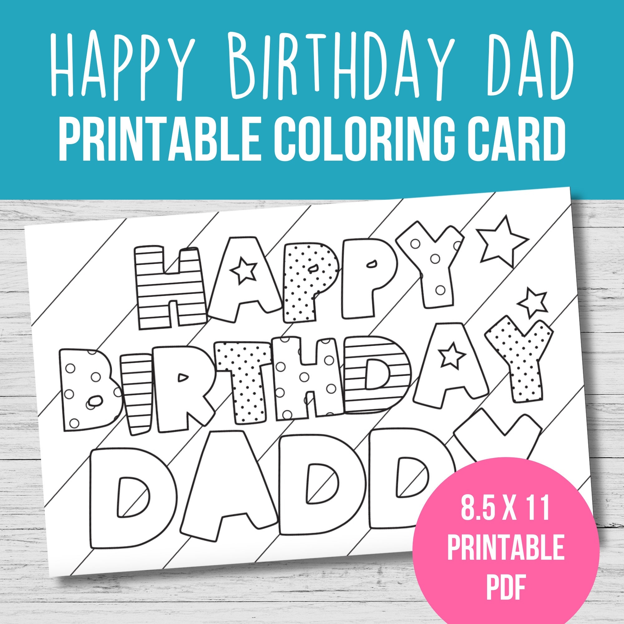 Free Printable Birthday Cards To Color For Daddy Download Free 