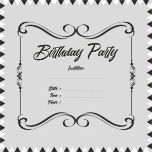 Free Printable Black And White Birthday Invitation Templates