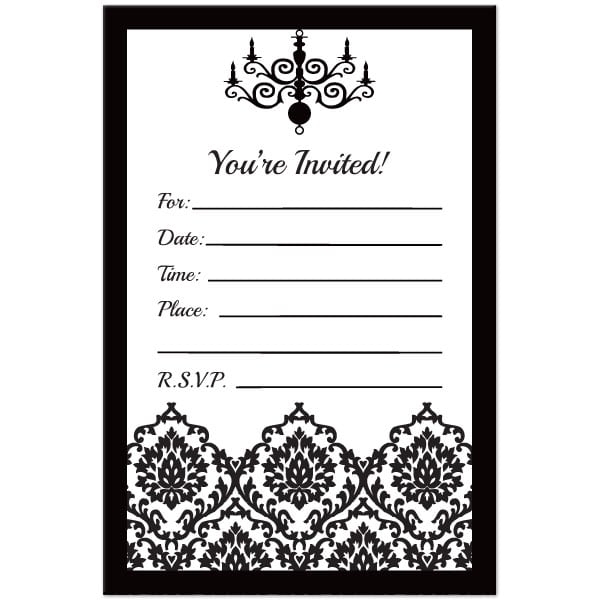 Free Printable Black And White Birthday Invitation Templates