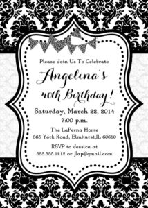 Free Printable Black And White Birthday Invitation Templates