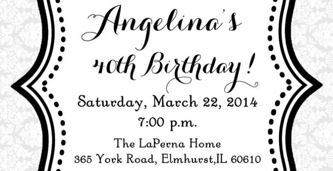 Free Printable Black And White Birthday Invitations