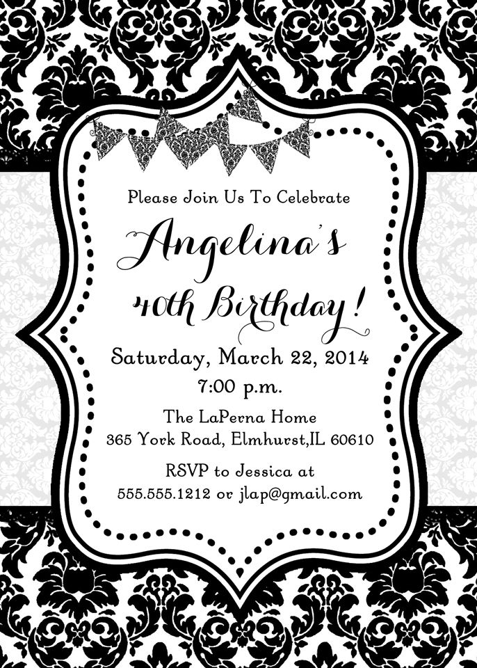 Free Printable Black And White Birthday Invitation Templates