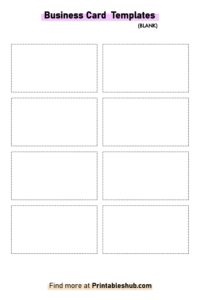 Free Printable Blank Business Card Templates PDF Included