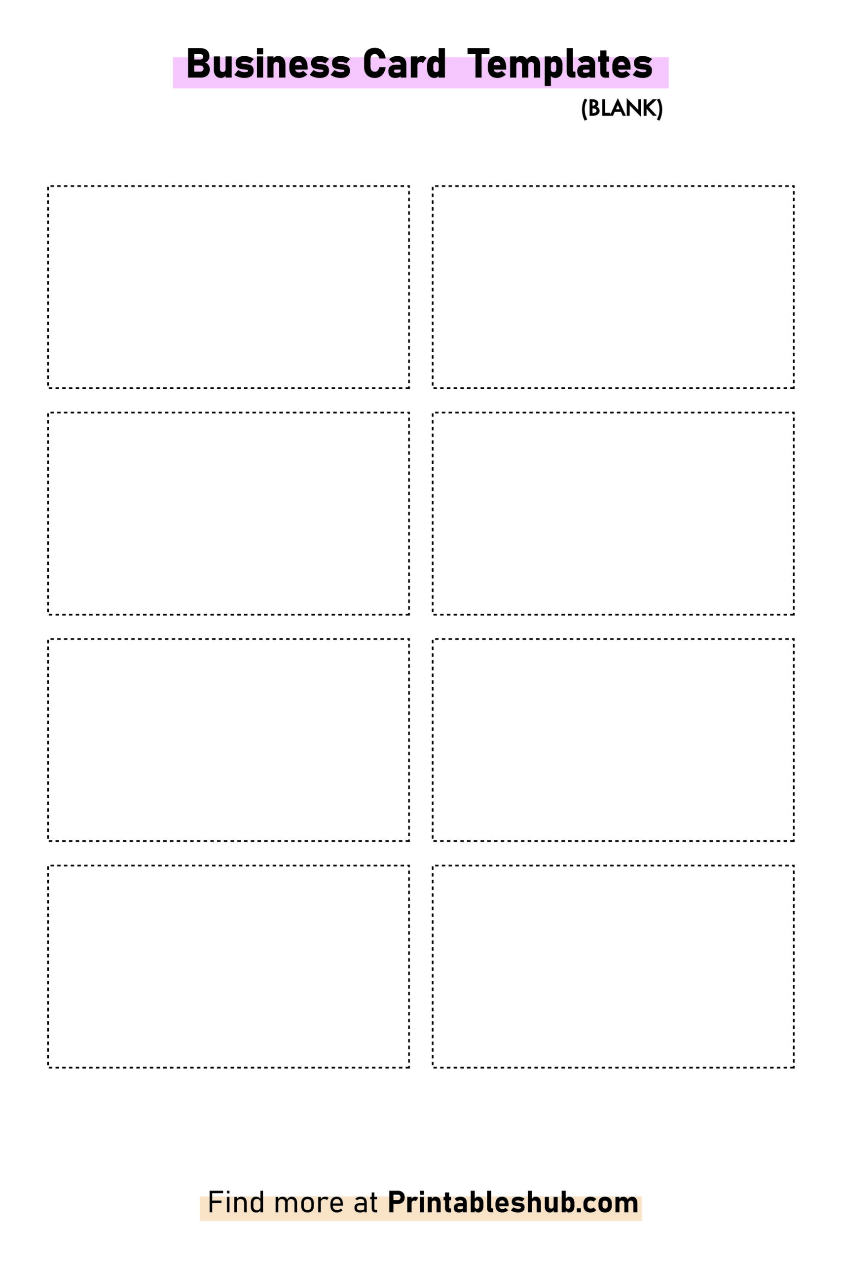 Free Printable Blank Business Card Templates PDF Included 