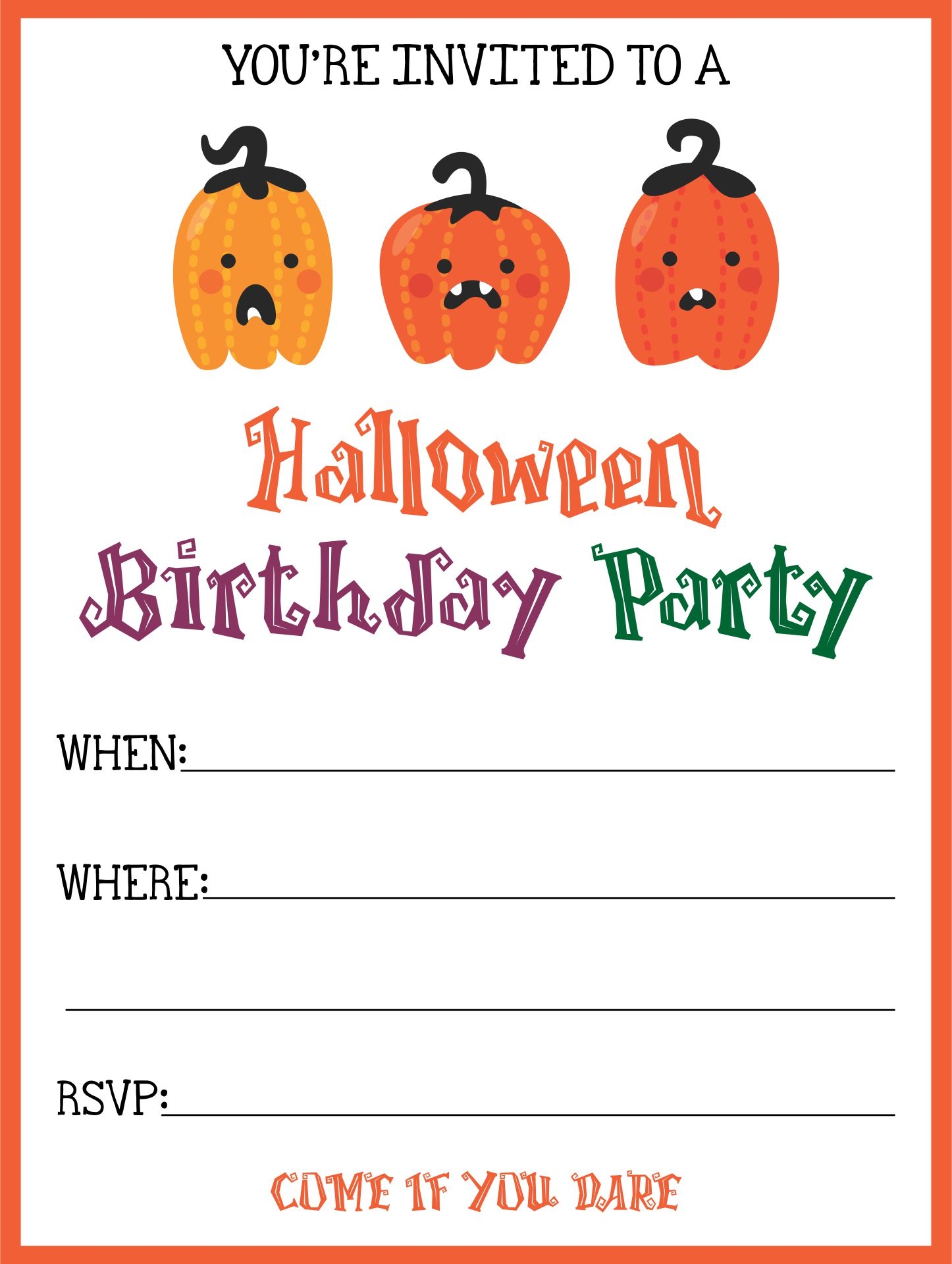 Free Printable Blank Halloween Invitations