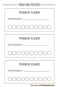 Free Printable Blank Punch Card Template PDF