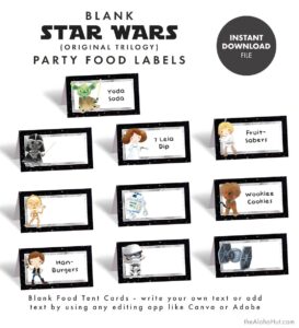 Free Printable Blank Star Wars Food Labels