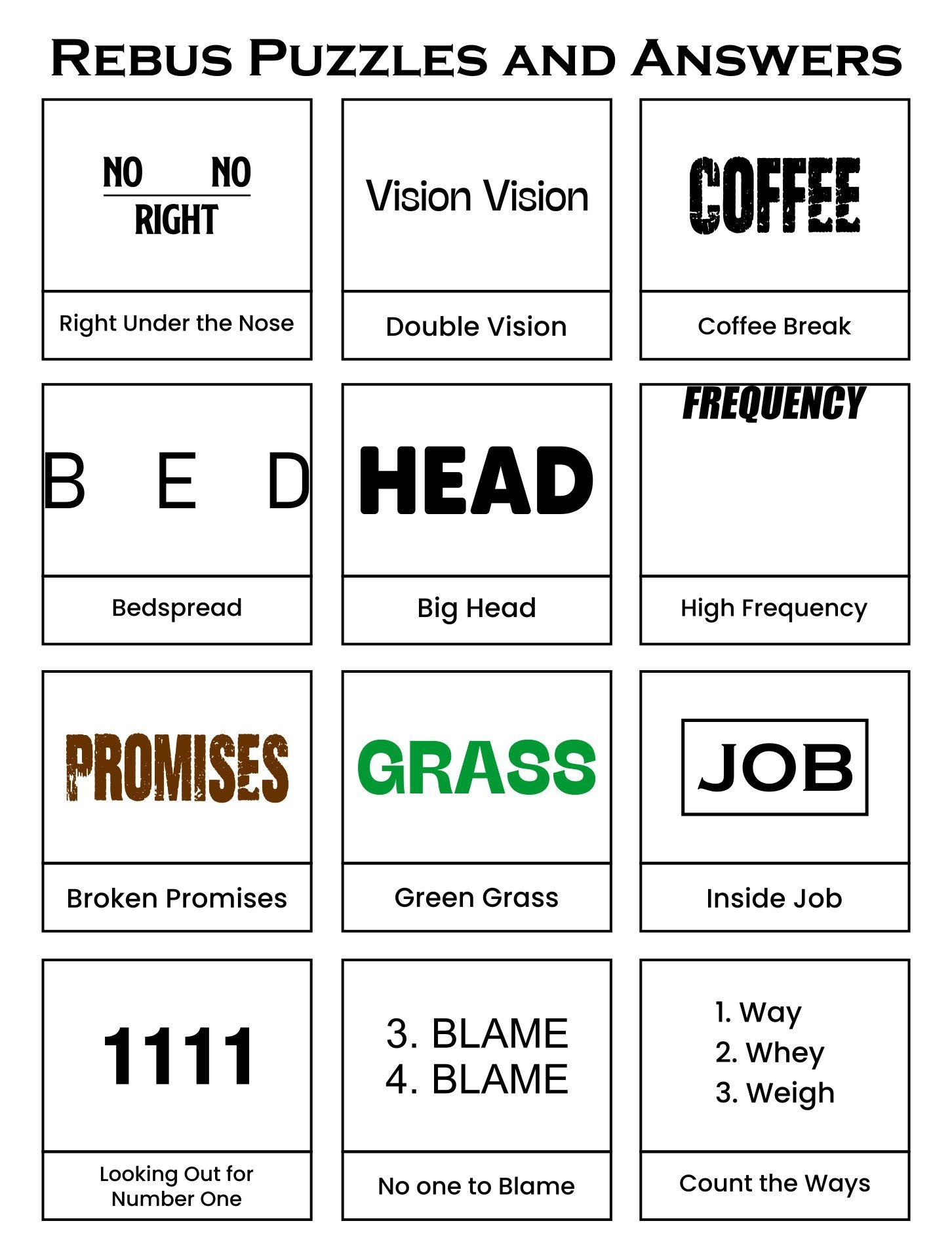 Free Printable Brain Teasers FREE Printable A Z