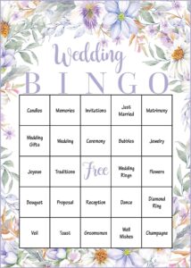 Free Printable Bridal Shower Bingo