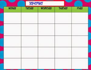 Free Printable Calendar Monday To Friday Kitty Michele