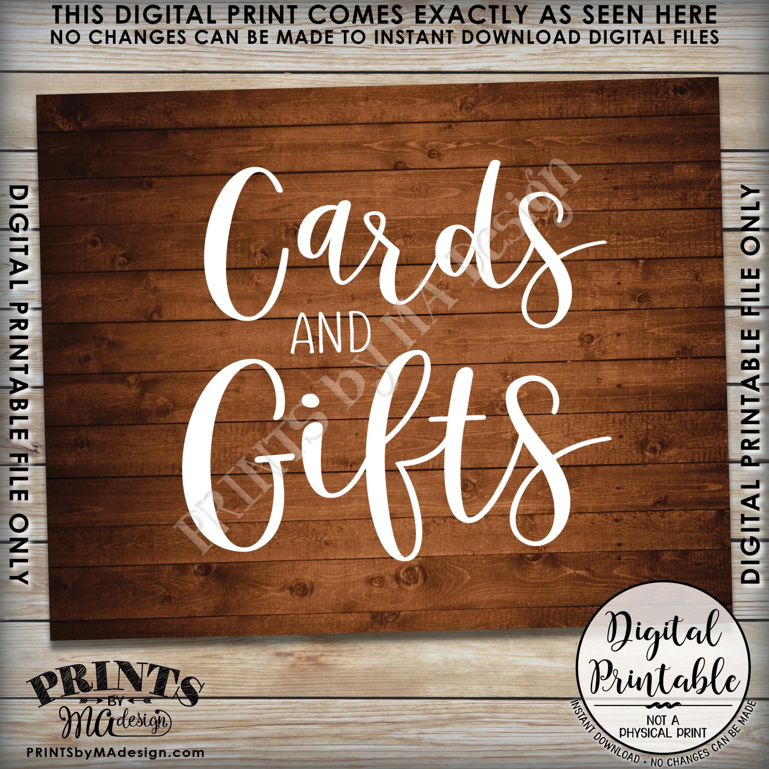 Free Printable Cards And Gifts Sign