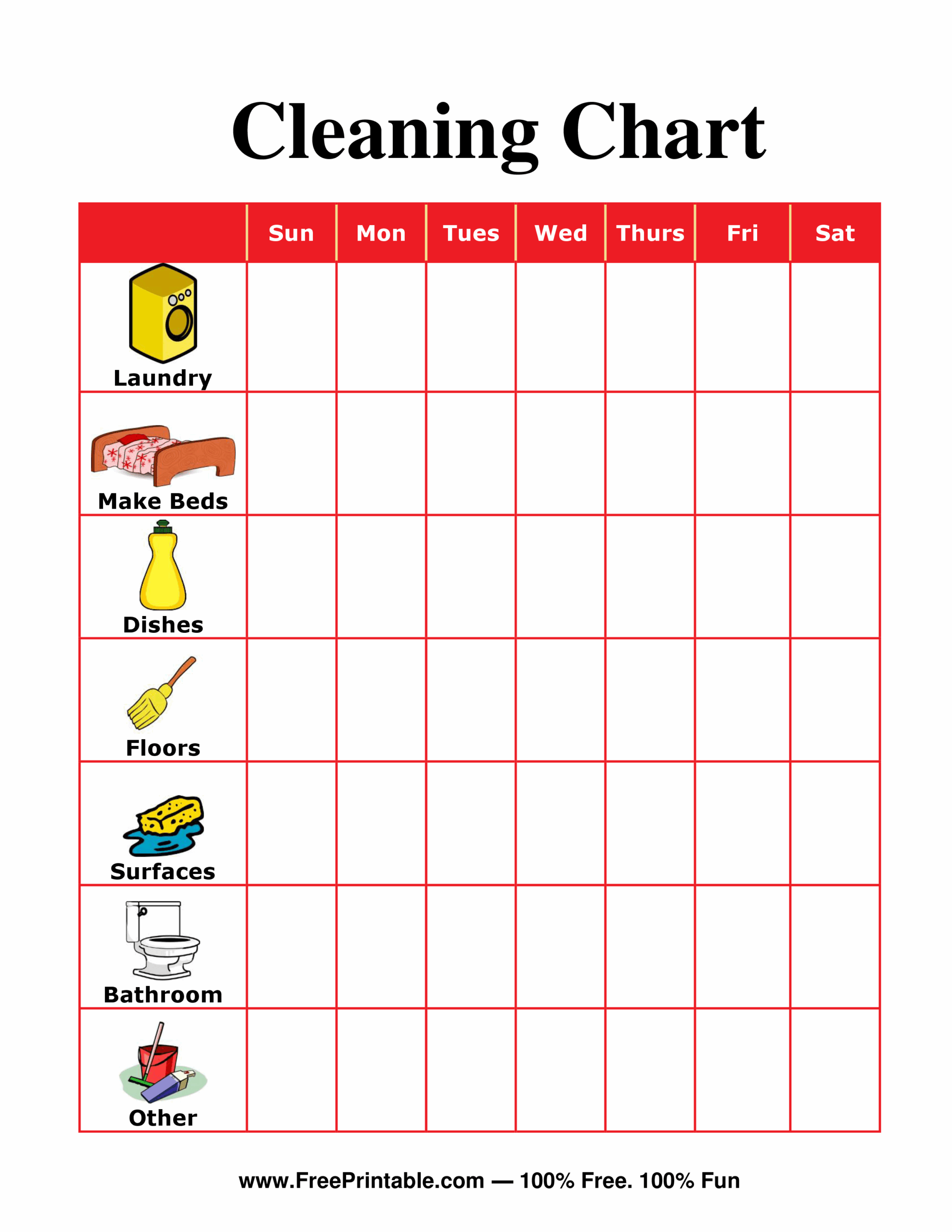 Free Printable Chore Charts For Adults Hartman