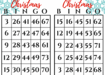 Free Printable Christmas Bingo Cards With Numbers
