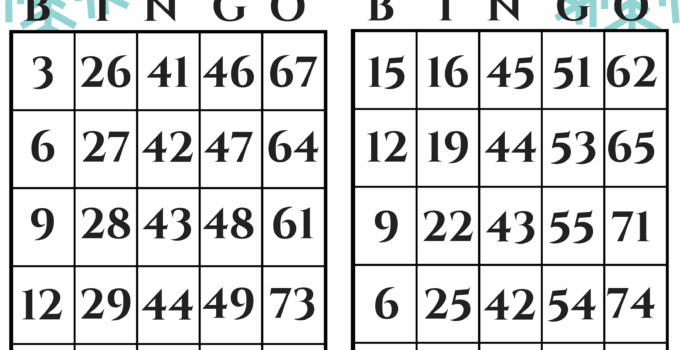Free Printable Christmas Bingo Cards With Numbers