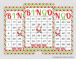 Free Printable Christmas Bingo Cards With Numbers