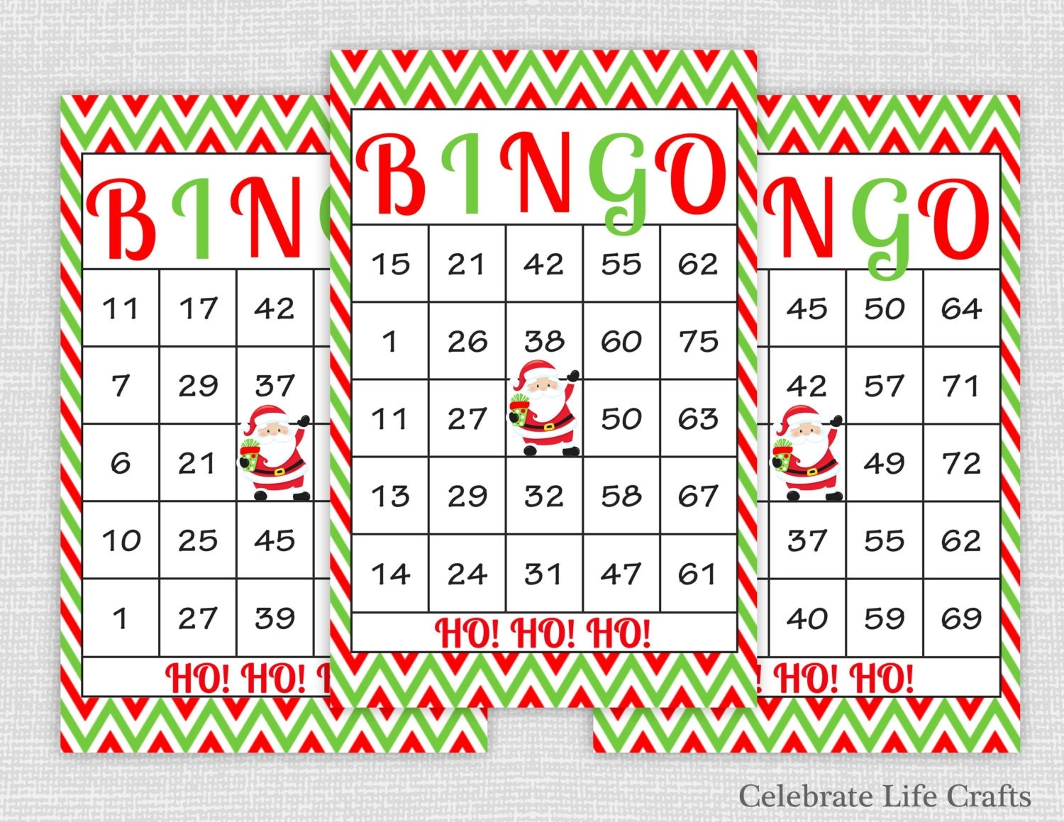 Free Printable Christmas Bingo Cards With Numbers
