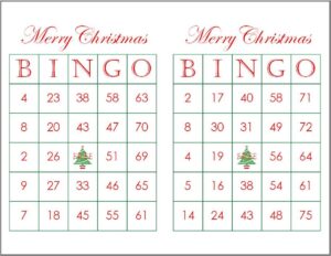 Free Printable Christmas Bingo Cards With Numbers Printable Word Searches