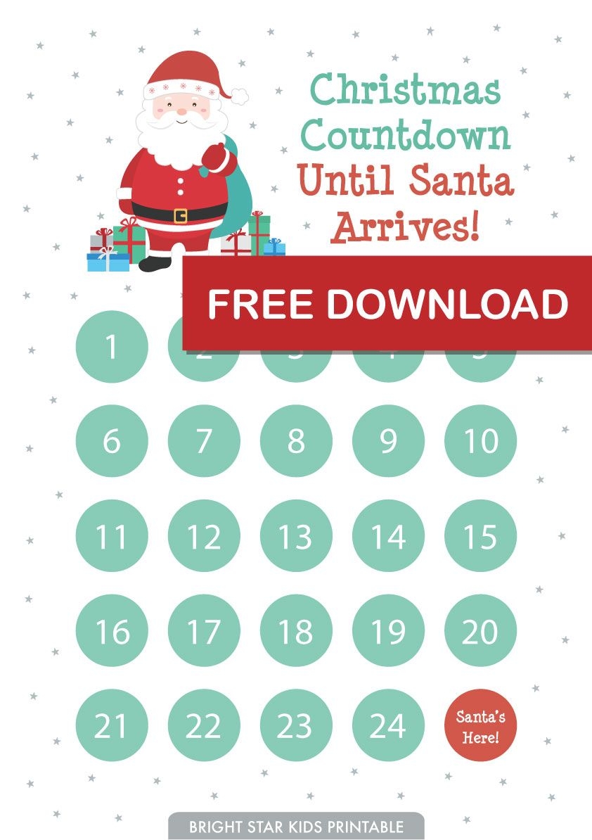 Free Printable Christmas Countdown Printable Yearly Calendar