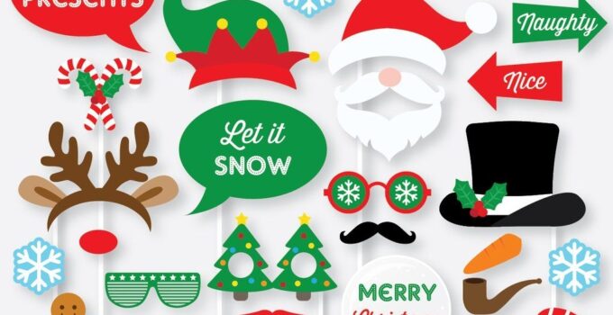 Free Christmas Photo Booth Props Printable
