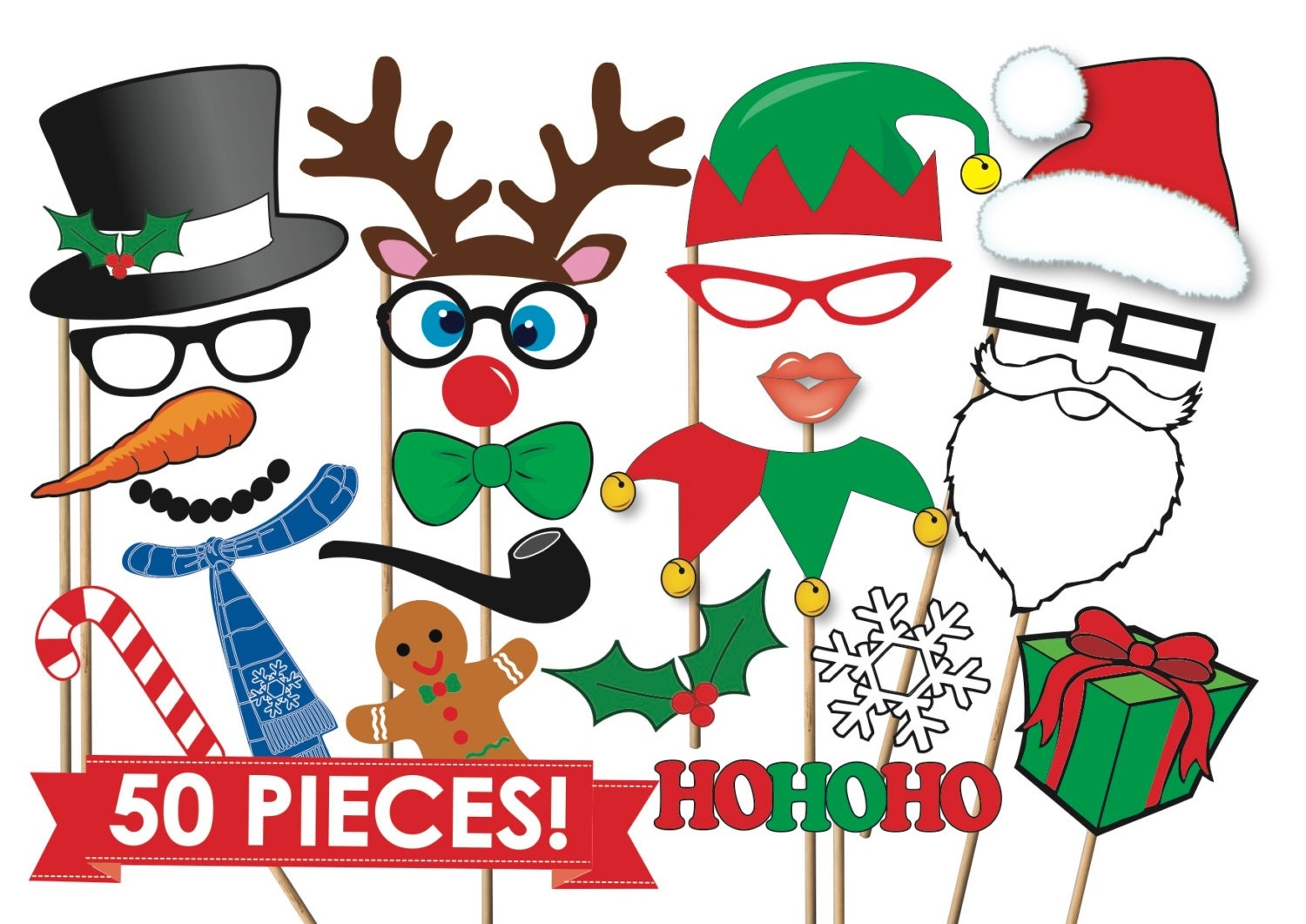 Free Printable Christmas Photo Booth Props