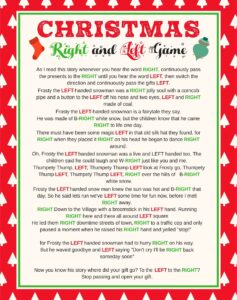 Free Printable Christmas Right Left Game TheVividArtistry