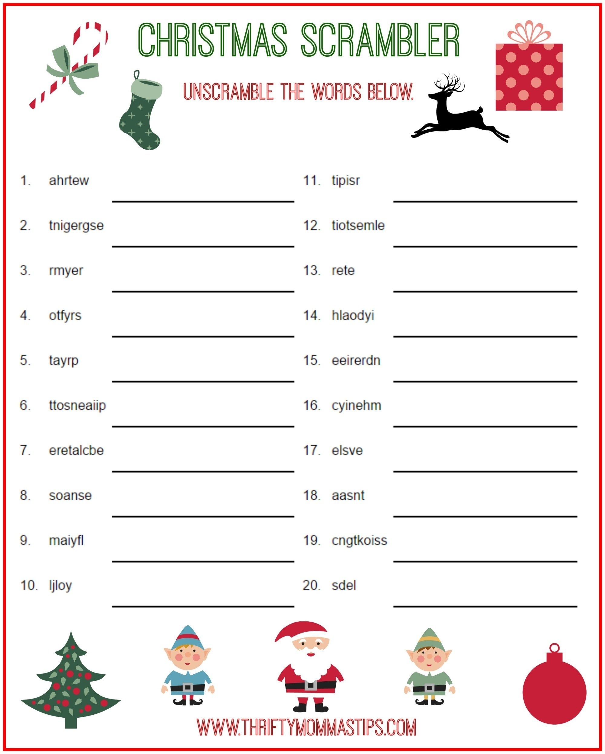 Free Printable Printable Christmas Games With Answers