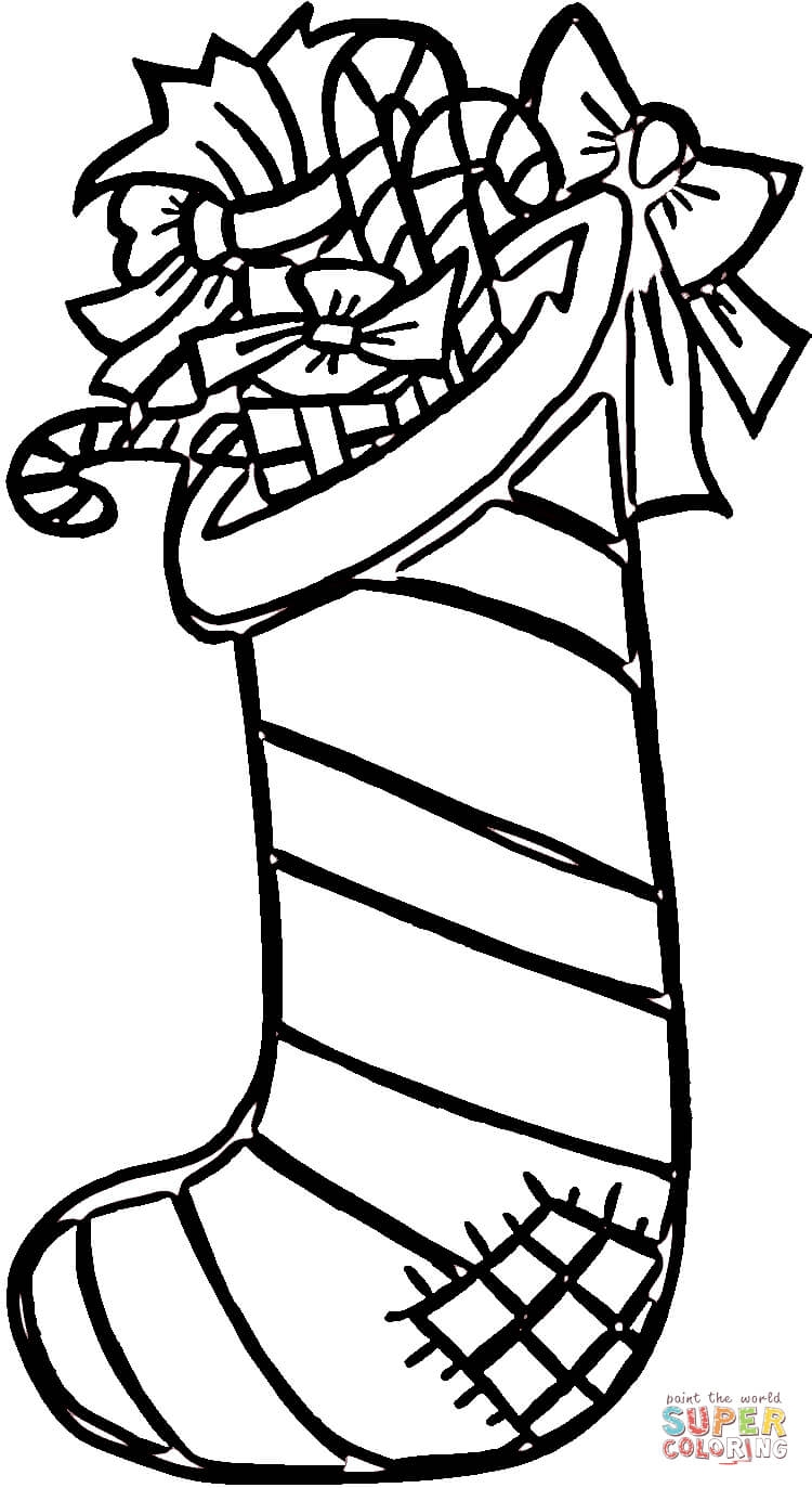 Free Printable Christmas Stocking Coloring Page