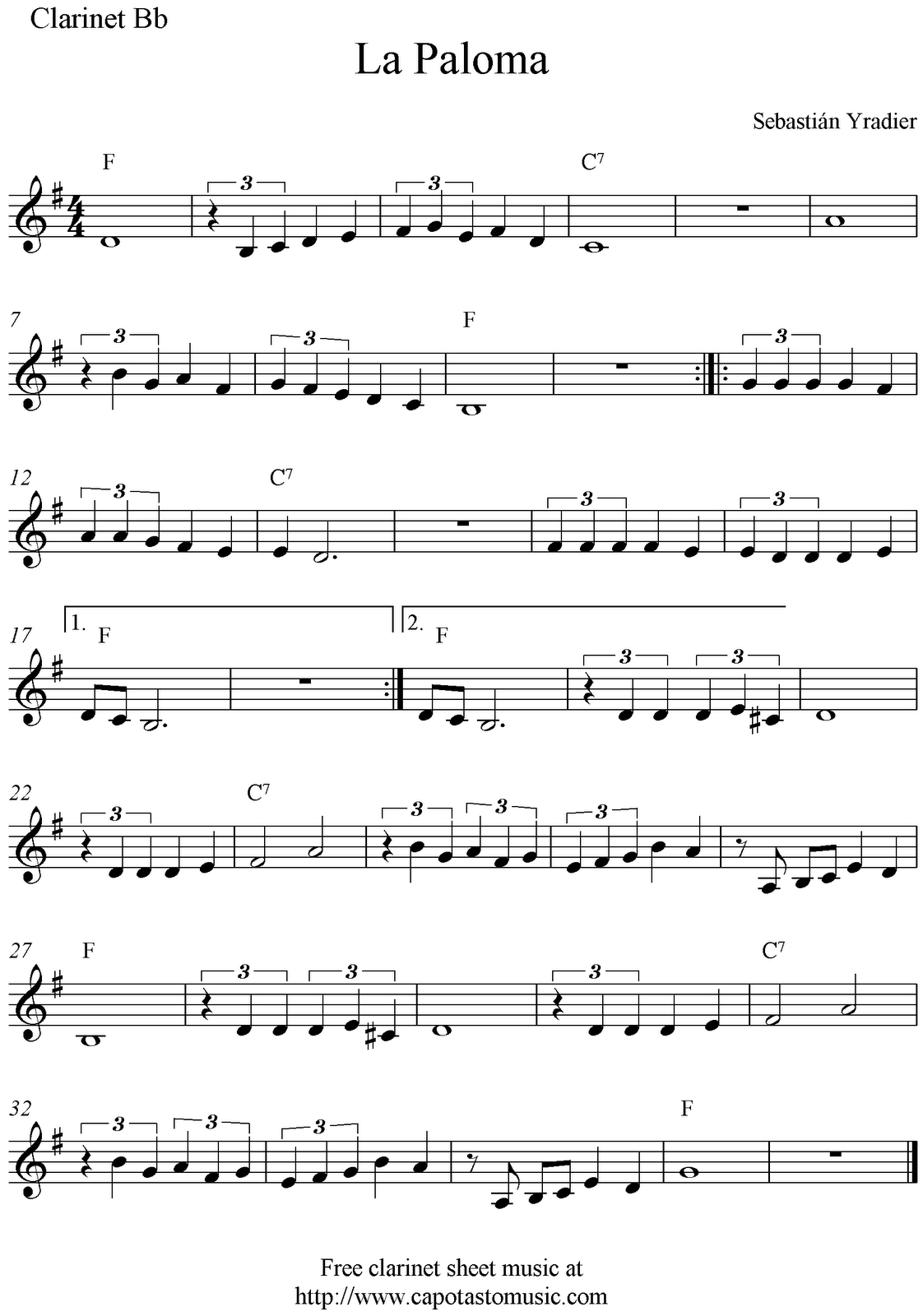 Free Printable Clarinet Sheet Music Free Printable
