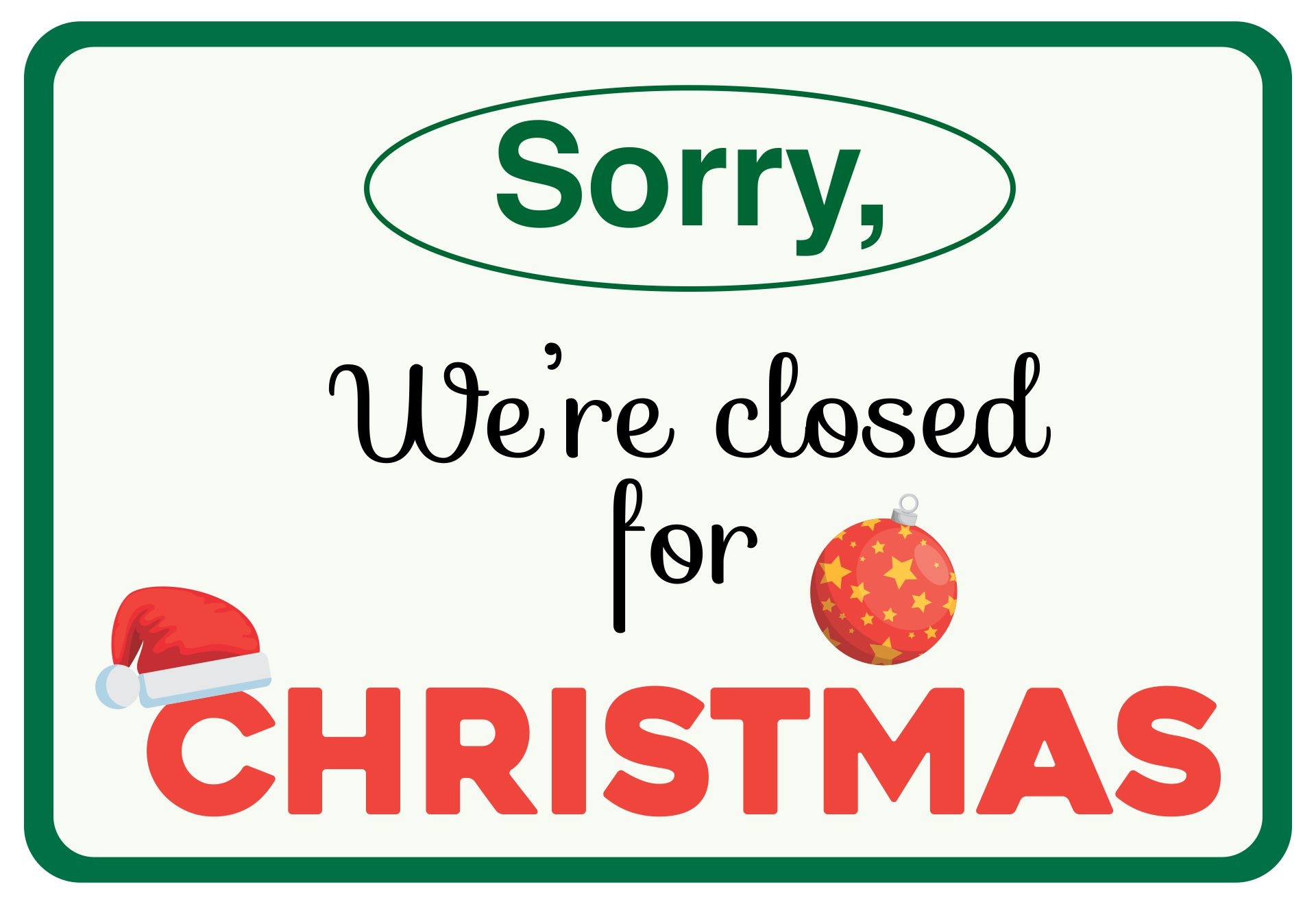 Free Printable Closed For Christmas Sign Template Printable Templates 
