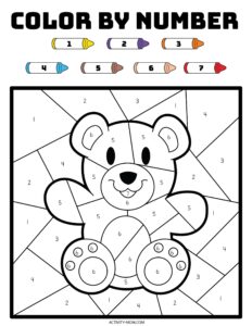 Free Printable Color By Number Worksheets For Kindergarten Kindergarten