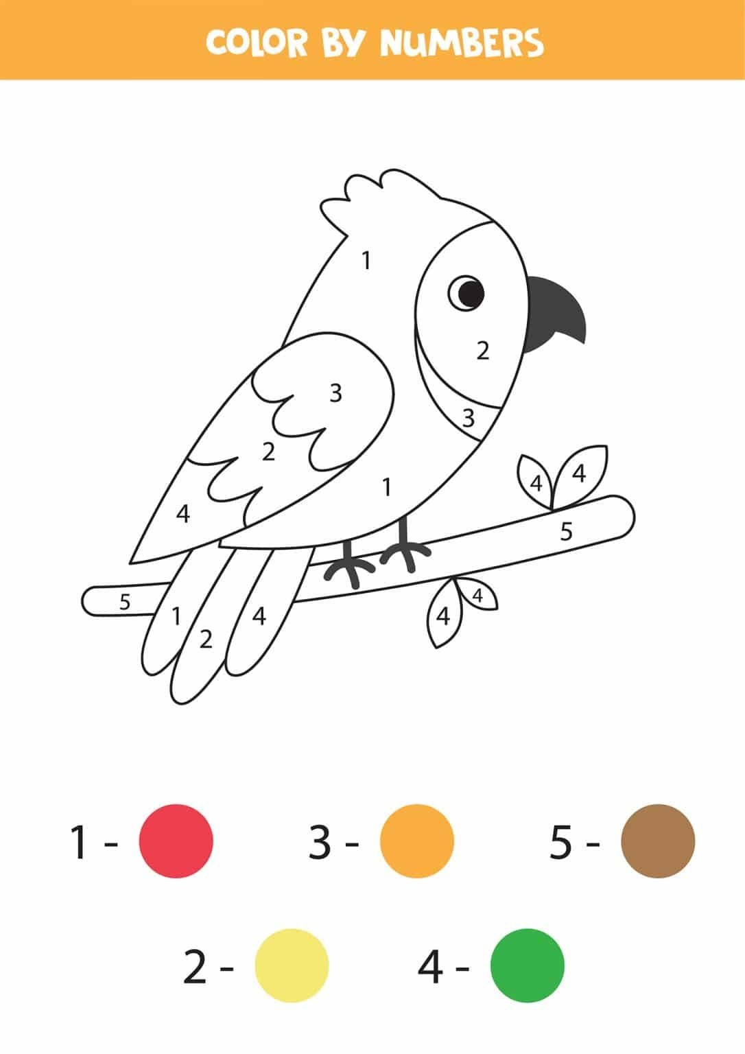Preschool Color By Number Free Printable