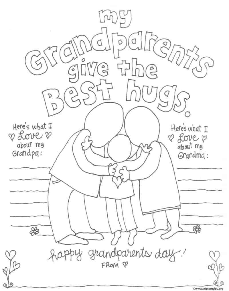 Free Printable Coloring Pages For Grandparents Day