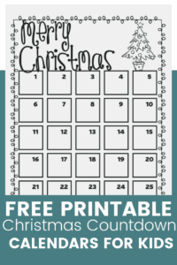 Free Printable Countdown Number Christmas Countdown