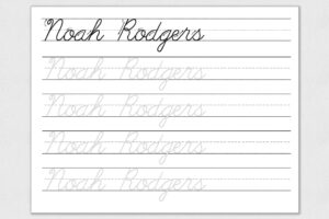 Free Printable Cursive Name Tracing Templates Free Printable Worksheet