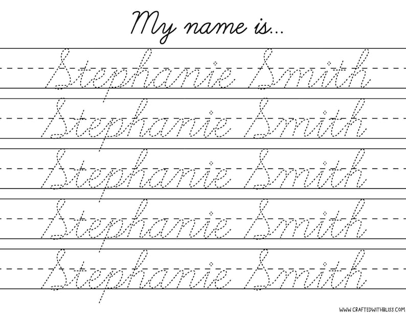 Free Printable Cursive Name Worksheets Printable Templates