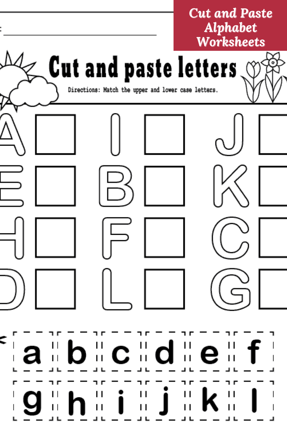 Cut And Paste Alphabet Match Free Printable