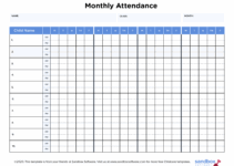 Free Printable Attendance Sheets For Daycare
