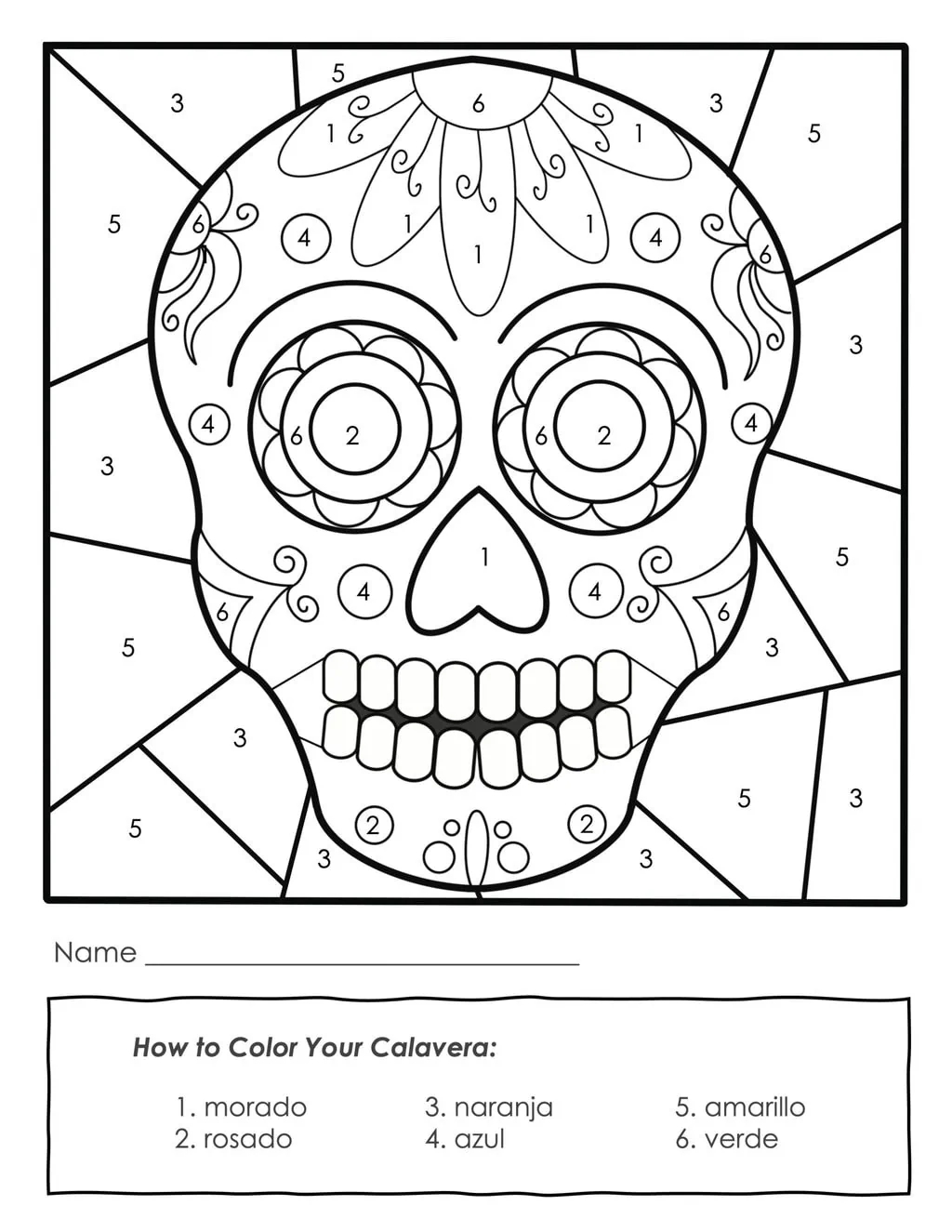 Free Printable Dia De Los Muertos Coloring Pages