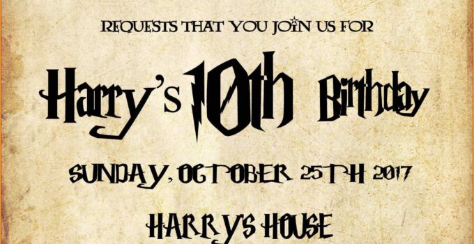 Harry Potter Birthday Invites Free Printable