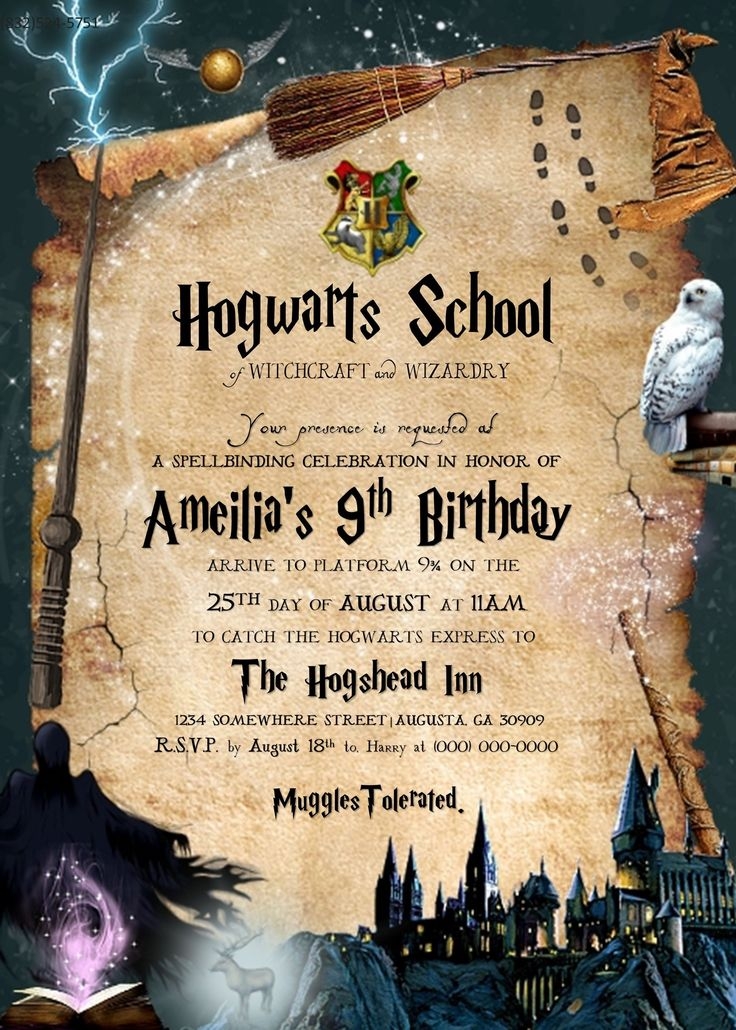 Harry Potter Birthday Invites Free Printable