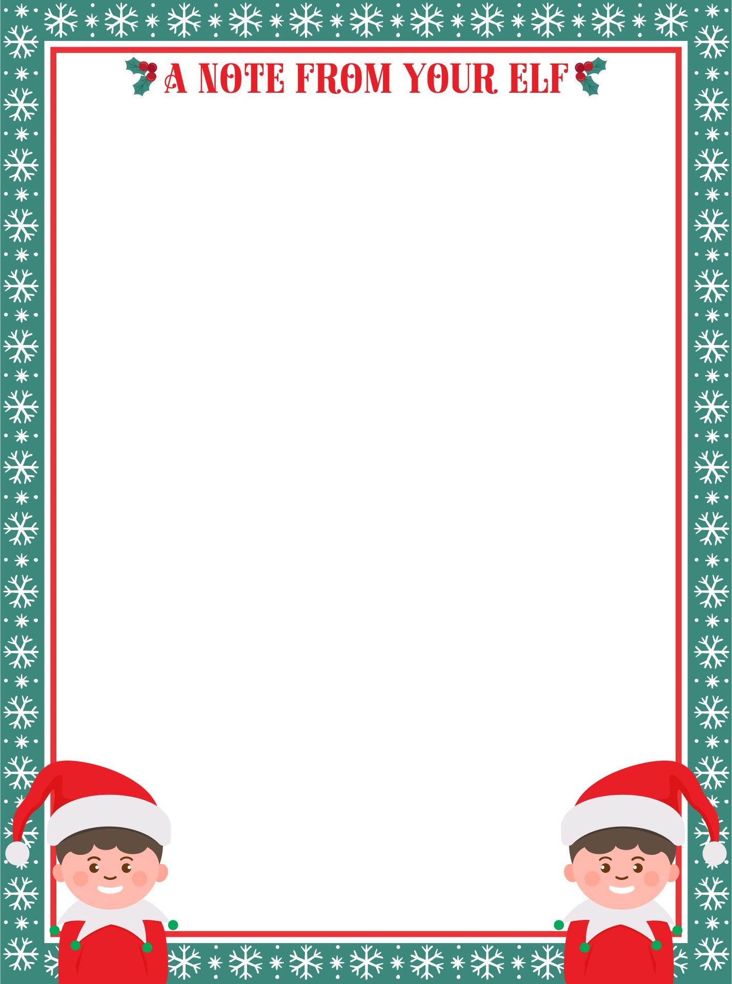 Free Printable Elf On The Shelf Border